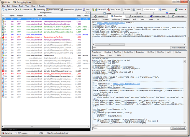 Fiddler Screenshot