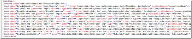 IIS 7 handler section