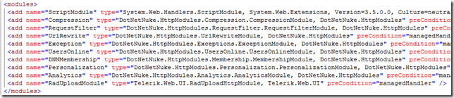 modules section